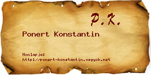 Ponert Konstantin névjegykártya